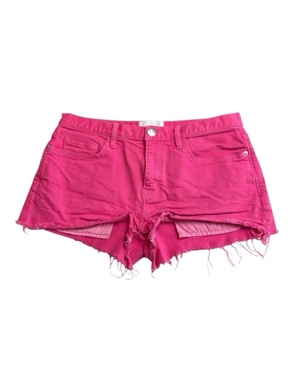 Current/Elliott "The Boyfriend" Cutoff Denim Shorts color Fandango Pink 26